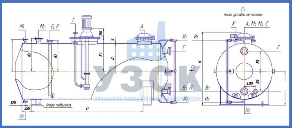 Чертеж емкости ГКК в Красногорске